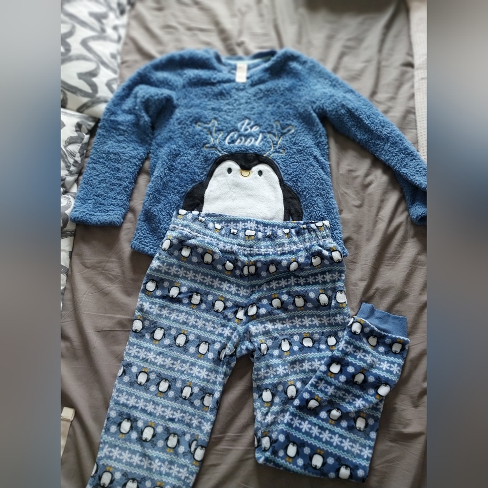 Secret Treasures Cozy Blue Penguin Pajama Set